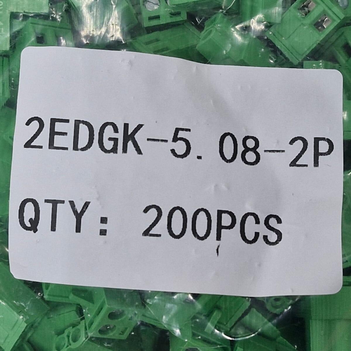 Kit com 200x Conector Borne 2 Vias Femea 90G 2EDGK-5.08-02P Verde - Imagem 5