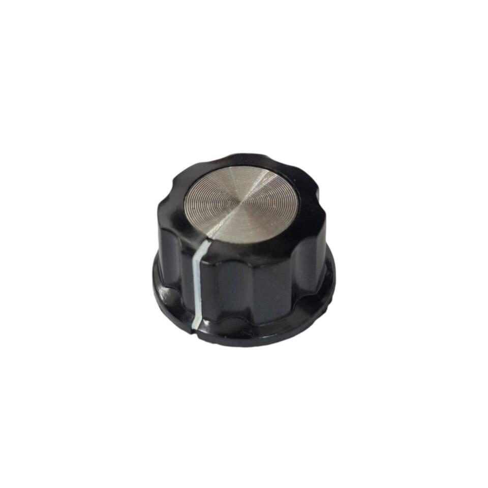 BOTÃO KNOB BAQUELITE PADRÃO BOSS PRETO 6MM C/ PARAFUSO 26,5X15MM MF-A03*** - Imagem 2