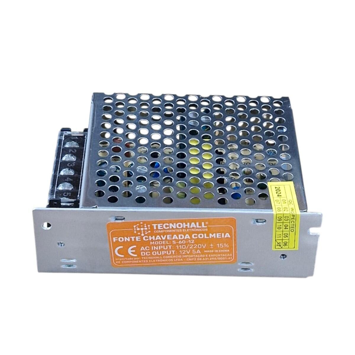 Fonte Colmeia Chaveada 60w 12vdc 5a Bivolt S-60-12 - Imagem 3